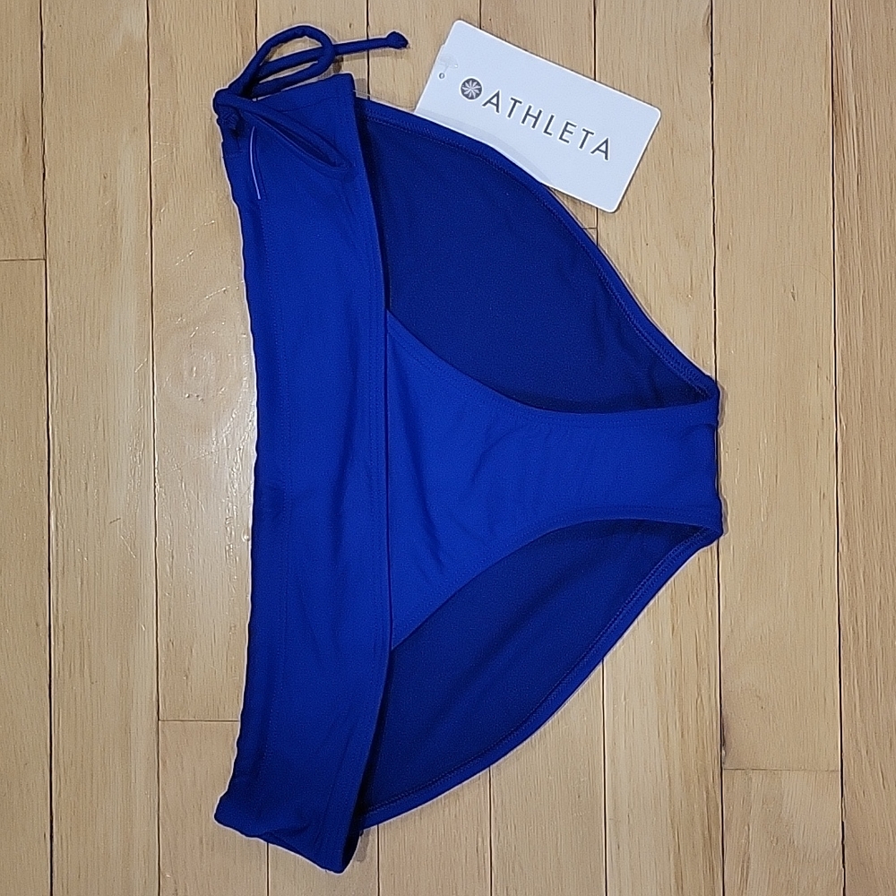 NWT ATHLETA side tie swimsuit bottoms blue size small